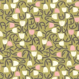 Ohpopsi Glasshouse Tiny Tulip Olive Mix Wallpaper - GHS50139W