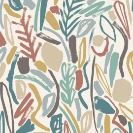 Ohpopsi Glasshouse Verdure Teal/Cinnamon Wallpaper - GHS50148W