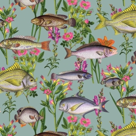 Holden Decor Lagoon Fish Teal/Multi Wallpaper - 12171
