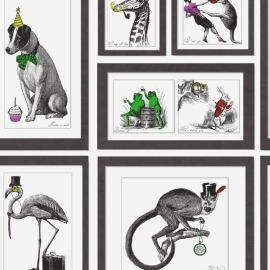 Holden Decor Mad Dogs Framed Multi Wallpaper - 97921
