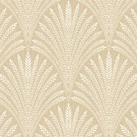 Hoopla Walls Elegance Leaf Fan Gold Wallpaper - HWA1032W