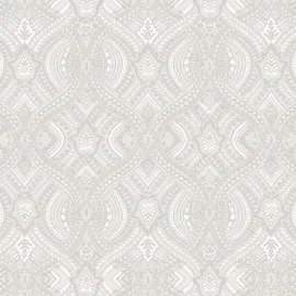 Hoopla Walls Elegance Ogee Damask Grey Wallpaper - HWA1033W