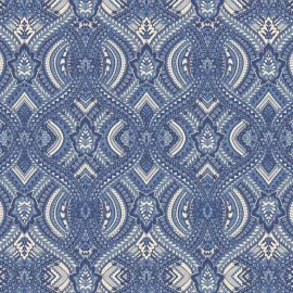 Hoopla Walls Elegance Ogee Damask Navy Blue Wallpaper - HWA1036W