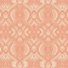 Hoopla Walls Elegance Ogee Damask Orange Wallpaper - HWA1040W