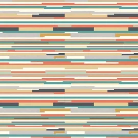 Hoopla Walls Horizontal Stripe Orange Wallpaper - HWA1063W