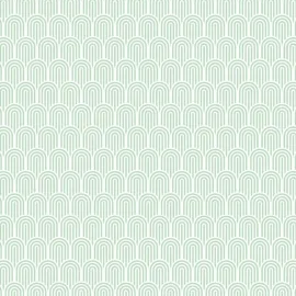 Hoopla Walls Retro Arch Mint Green Wallpaper - HWA1070W