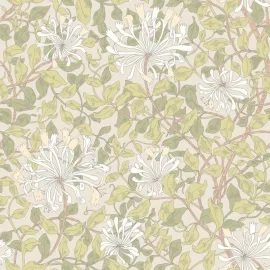 Hoopla Walls Honeysuckle Leaf Trail Stone/Natural Wallpaper - HWA1078W