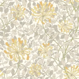 Hoopla Walls Honeysuckle Leaf Trail Warm Grey Wallpaper - HWA1079W