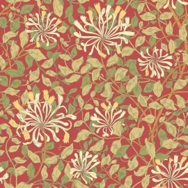 Hoopla Walls Honeysuckle Leaf Trail Terracotta Wallpaper - HWA1085W
