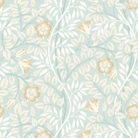 Hoopla Walls Rosehip Trail Seafoam Wallpaper - HWA1091W