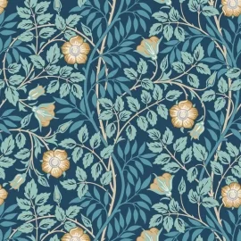 Hoopla Walls Rosehip Trail Navy Blue Wallpaper - HWA1097W