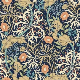 Hoopla Walls Seaweed Garden Navy Blue Wallpaper - HWA1111W