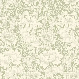Hoopla Walls Chrysanthemum Sage Green Wallpaper - HWA1115W