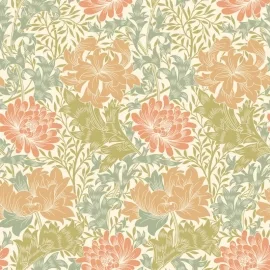 Hoopla Walls Chrysanthemum Sage/Amber Wallpaper - HWA1125W