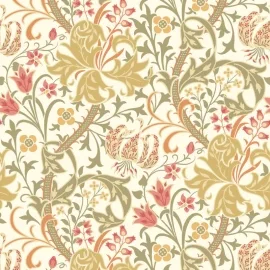 Hoopla Walls Lily Ogee Olive Green Wallpaper - HWA1130W