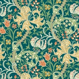 Hoopla Walls Lily Ogee Emerald Green Wallpaper - HWA1132W