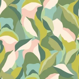 Hoopla Walls Leafy Patchwork Forest Green Wallpaper - HWA1159W