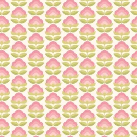 Hoopla Walls Retro Flower Rose/Apple Wallpaper - HWA1171W