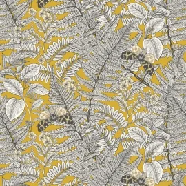 Hoopla Walls Wild Ferns Mustard Wallpaper - HWA1199W