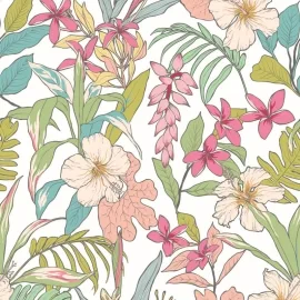 Hoopla Walls Oasis Apple/Rose Wallpaper - HWA1207W