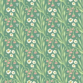 Hoopla Walls Meadow Stripe Leaf/Peony Wallpaper - HWA1215W