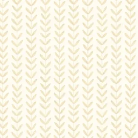 Hoopla Walls Elegance Ditsy Leaf Stripe Hay Wallpaper - HWA1224W