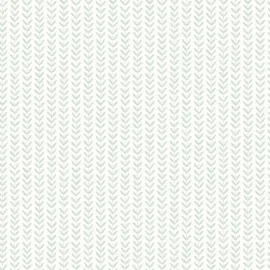 Hoopla Walls Elegance Ditsy Leaf Stripe Duck Egg Wallpaper - HWA1227W