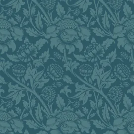 Hoopla Walls Elegance Damask Trail Rich Teal Wallpaper - HWA1247W