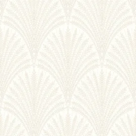 Hoopla Walls Elegance Leaf Fan Chalk Wallpaper - HWA1254W