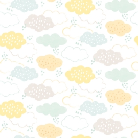 Hoopla Walls Fluffy Clouds Lemon Fizz Wallpaper - HWA1281W