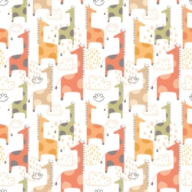 Hoopla Walls Giraffe Friends Ginger Spice Wallpaper - HWA1297W