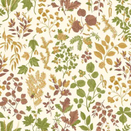 Hoopla Walls Botanical Leaves Ginger/Olive Wallpaper - HWA1444W