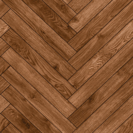 Close-up material sample of the Hoopla Walls HWA1465W design showing the dark walnut parquet pattern on a non-woven base.