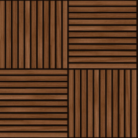 Close-up material sample of the Hoopla Walls HWA1469W design showing the walnut square slat print on a non-woven base.