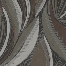 Galerie Horizon Flowing Leaf Beige/Brown Metallic Wallpaper - HZ62065