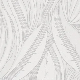 Galerie Horizon Flowing Leaf White Metallic Wallpaper - HZ62067