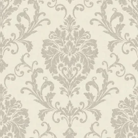 Grandeco Icon Margritte Damask Taupe Wallpaper - IC2001