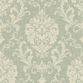 Grandeco Icon Margritte Damask Sage Wallpaper - IC2003