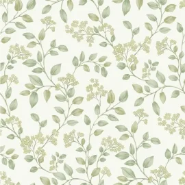 Grandeco Icon Jasmine Floral Trail Sage Wallpaper - IC3014