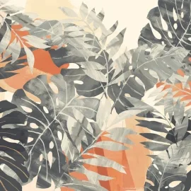 Ohpopsi Textured Palm Stone/Apricot Wall Mural - ICN50120M
