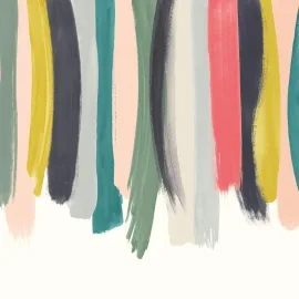 Ohpopsi Blurred Lines Spruce/Blush Wall Mural - ICN50133M