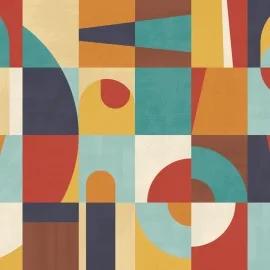 Ohpopsi Blocky Geometric Cinnamon/Spice Wall Mural - ICN50139M