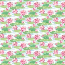 Ohpopsi Ichika Waterlily Sky/Rose Wallpaper - IKA50101W