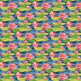 Ohpopsi Ichika Waterlily Midnight Rouge Wallpaper - IKA50104W