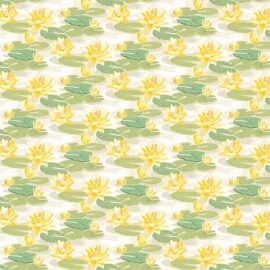 Ohpopsi Ichika Waterlily Linen/Amber Wallpaper - IKA50106W