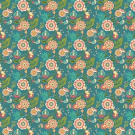 Ohpopsi Ichika Floral Trail Peacock Wallpaper - IKA50112W