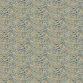 Ohpopsi Ichika 3D Effect Contour Demin/Ochre Wallpaper - IKA50120W