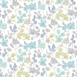 Ohpopsi Kalina Floral Pretty Blue Wallpaper - JRD50135W