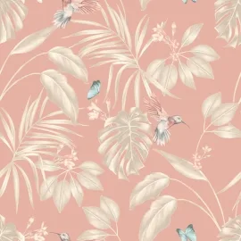 Ohpopsi Laid Bare Hummingbird Rosewood Wallpaper - LBK50136W
