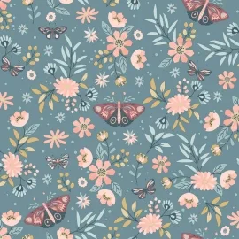 Muriva Sweet Meadow Teal Metallic Wallpaper - M58104